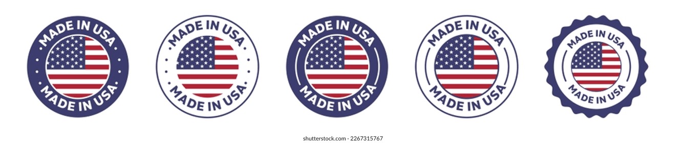 Made in the USA icon. usa logo. American-made badge. Set of isolated vector illustrations.