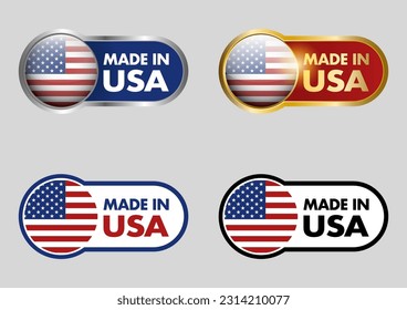 Made in USA icon set, in vector format