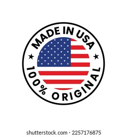 Made in USA icon vector,  100% Original usa product