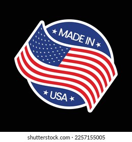 Made in USA icon vector, United State of America flag