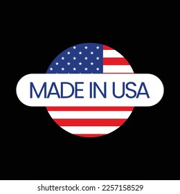 Hergestellt in den USA Symbol Vektorgrafik, Flagge der Vereinigten Staaten von Amerika