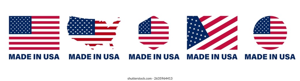 Made in USA icons set