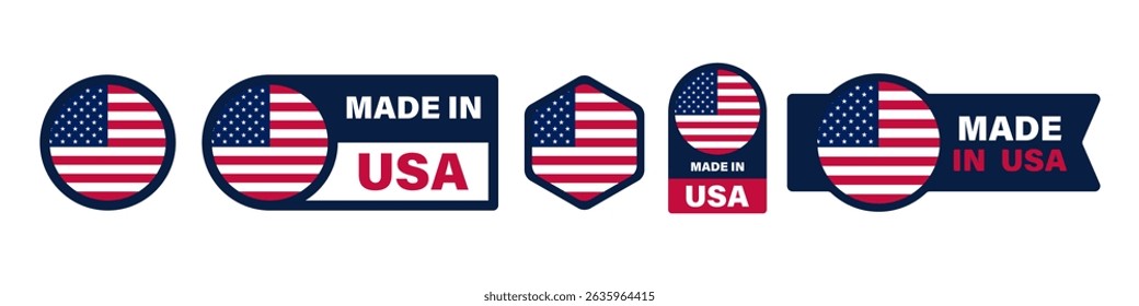 Made in USA icons set
