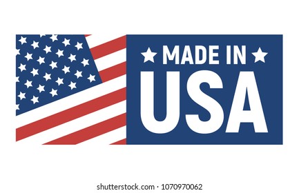 Made in USA label. American banner template. Vector illustration.