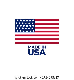 Made in USA label. American banner template. Vector illustration.