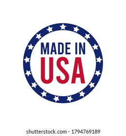 Made in USA label. American banner template. Vector illustration