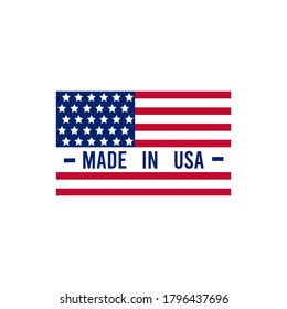 Made in USA label. American banner template. Vector illustration.