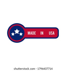 Made in USA label. American banner template. Vector illustration.