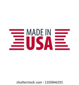 Made in USA label and badge on white background