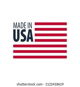 Made in USA label and badge on white background