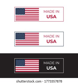 Made in USA label and banner vector illustration design