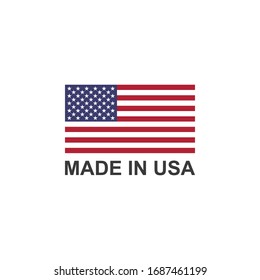 Made in USA label with The flag of the United States of America