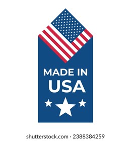 Made in USA label. Flat symbol.