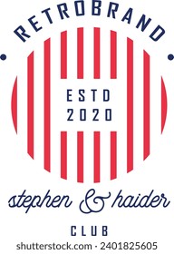 Made in USA label icon with American flag seal. Quality badge for US made certified premium package design