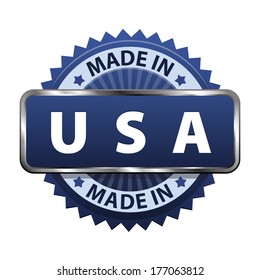 Made in USA label icon isolated on white background. Vector illustration