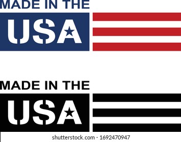 Made in the USA Label Logo Isolated Vector Illustration