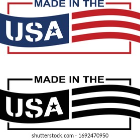 Made in the USA Label Logo Isolated Vector Illustration