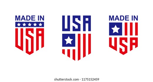 Made in USA label, logo, symbol for t shirt print design. vector illustration