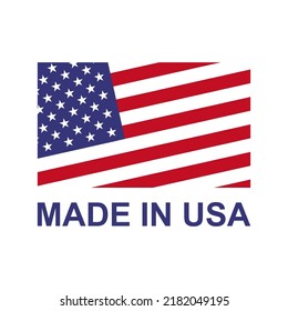 Hergestellt in USA Label. In den Vereinigten Staaten von Amerika hergestellte Produkte sind patriotische Zeichen. Amerikanische Qualität Business und nationales Thema. Amerikaner Banner-Vorlagen. Vektorgrafik