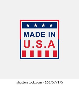 Made in USA label. simple flat vector illustration