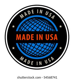 Made in USA label, vector illustration