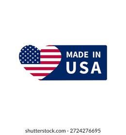 made in USA label. Vector style