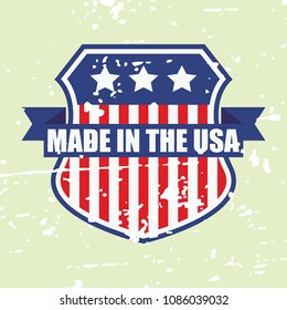 made in USA labels, grunge effect. vector illustration