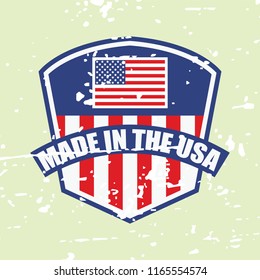 made in USA labels, grunge effect. vector illustration