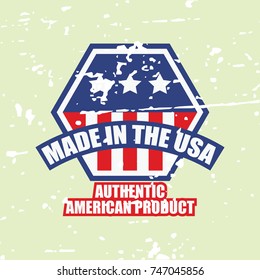 made in USA labels, grunge effect. vector illustration