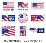 made in the usa labels set, american product emblem