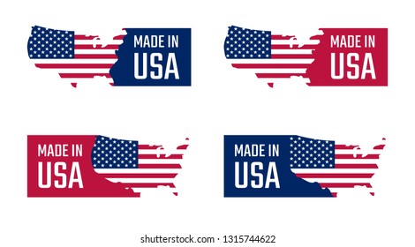 made in the usa labels set, american product emblem