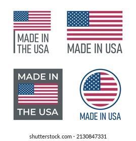 made in the usa labels set, american product emblem