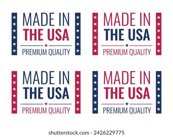 made in the usa labels set, american product icons