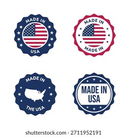 feito no conjunto de etiquetas dos eua, emblema de produto americano