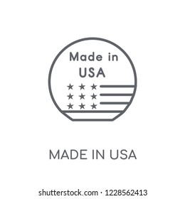 Made in USA linear icon. Modern outline Made in USA logo concept on white background from United States of America collection. Suitable for use on web apps, mobile apps and print media.