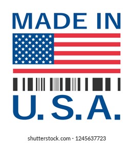 made in Usa logo with bar code