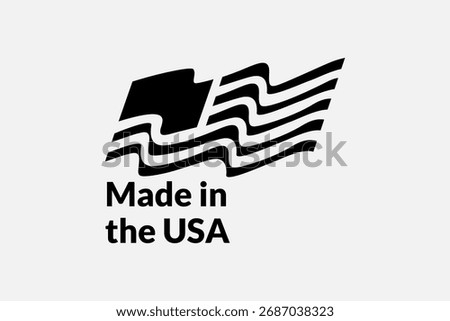 Made in USA logo icon vector. United States of America waving flag design inspiration