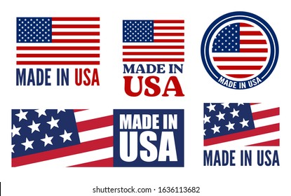 Made in the USA logo or label. Vector illustration