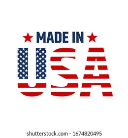 Made in USA logo or label. Vector illustration