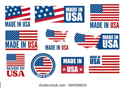 Made in the USA logo or label. Vector illustration