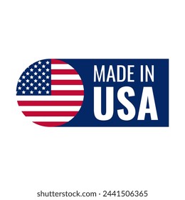 Made in USA logo on a white background. Vector.