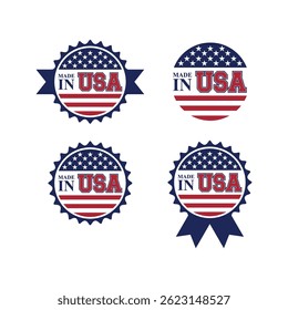 Made in USA logo set for labels, stamps, stickers, etc.	