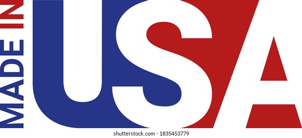 Made in the USA logo. Sign or label for the manufacturer to be applied to the packaging of goods