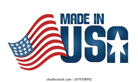"Made in the USA" logotype with American Flag