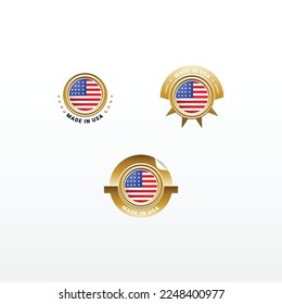 Diseño De Etiquetas De Lujo Hecho En Estados Unidos 