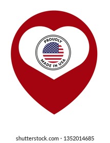 made in usa map pin