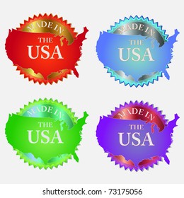 Made in USA Multicolor Seals Vector