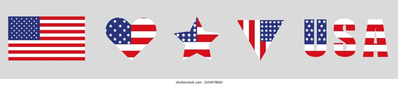 Made in the USA. National flag set of state flag country symbol. Icon of the US Patriot with a star and stripe. 