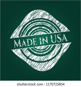 Made in USA on blackboard