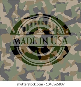 Made in USA on camouflaged texture